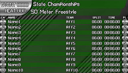 256 x 448 Designer Template:  10-Lane Swimming Transparent Lane Lines - Forest Green