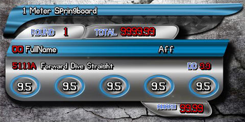 224 x 448 Designer Template: 5-Judge Diving Blue Metal and Concrete