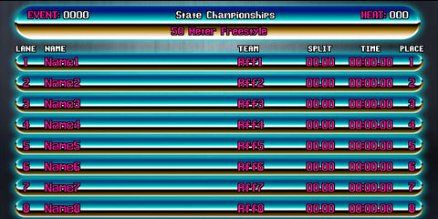 272 x 544 Designer Template: 8-Lane Swimming 80's Chrome