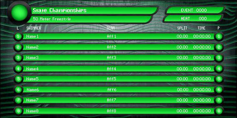 272 x 544 Designer Template: 8-Lane Swimming Carbon Surround Green