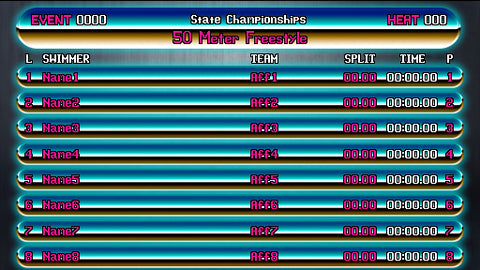 288 x 512 Designer Template: 8-Lane Swimming 80's Chrome