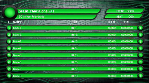 288 x 512 Designer Template: 8-Lane Swimming Carbon Surround Green