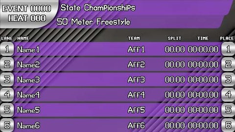 288 x 512 Designer Template:  6-Lane Swimming Transparent Lane Lines - Purple