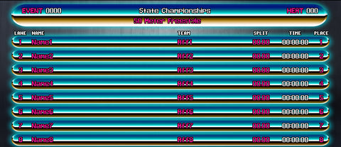 304 x 704 Designer Template: 8-Lane Swimming 80's Chrome