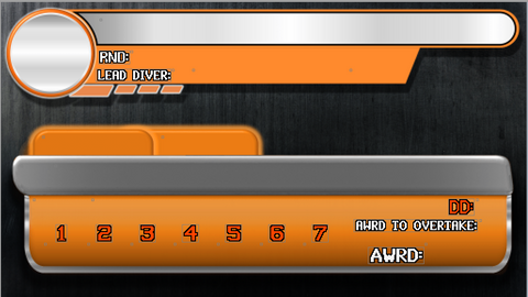 288 x 512 Designer Template:  7-Judge Diving Orange and Silver